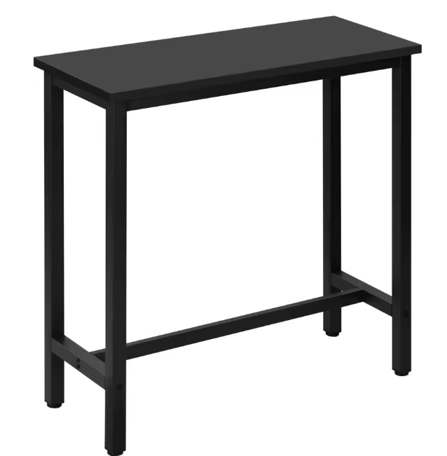 Rechthoekige bartafel 100 cm hoog met metalen frame