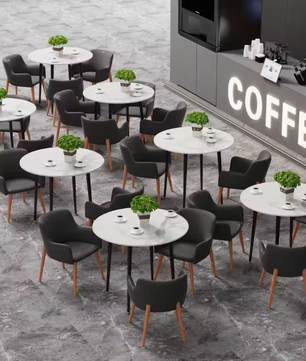 Ronde eettafel marmerlook – Ø80 cm voor 2–4 personen