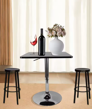Vierkante verstelbare bartafel 70–90 cm met gaslift