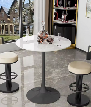 Ronde bartafel 100 cm met gesinterd stenen blad