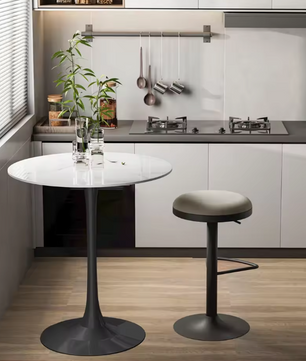 Ronde bartafel 100 cm met gesinterd stenen blad