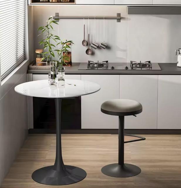 Ronde bartafel 100 cm met gesinterd stenen blad