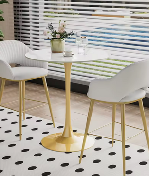 Ronde bartafel 100 cm met gesinterd stenen blad