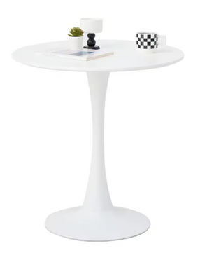Ronde eettafel 70 cm wit met tulpenvoet en MDF blad