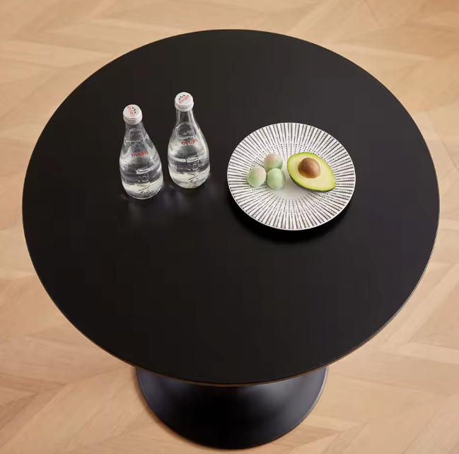 Ronde eettafel 70 cm wit met tulpenvoet en MDF blad