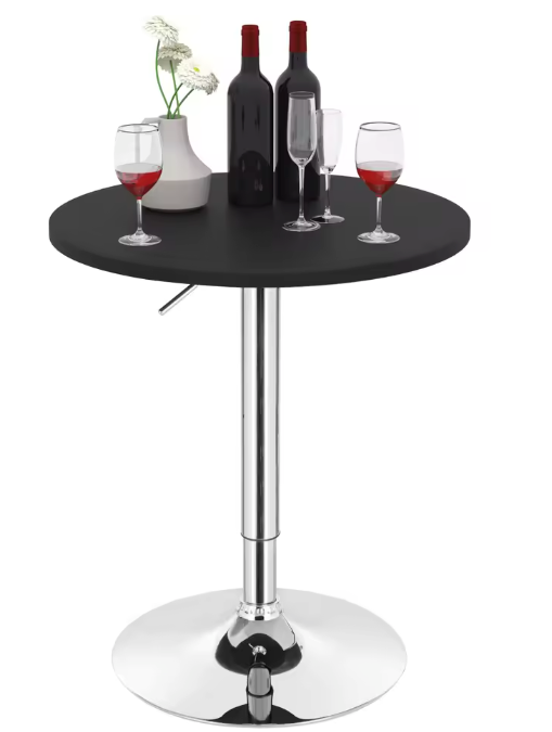 Verstelbare ronde bartafel 60 cm met draaibaar blad