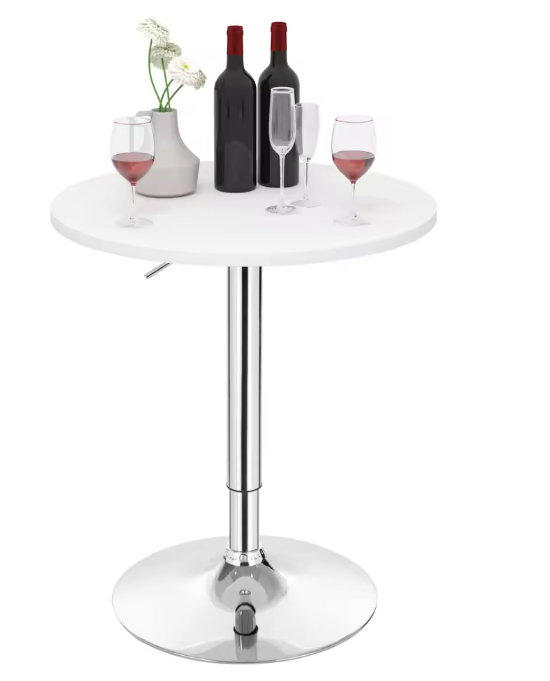 Verstelbare ronde bartafel 60 cm met draaibaar blad