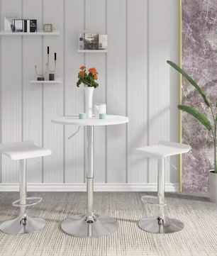 Verstelbare ronde bartafel 60 cm met draaibaar blad