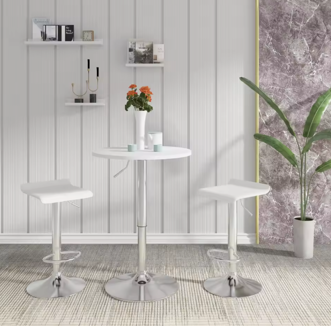 Verstelbare ronde bartafel 60 cm met draaibaar blad