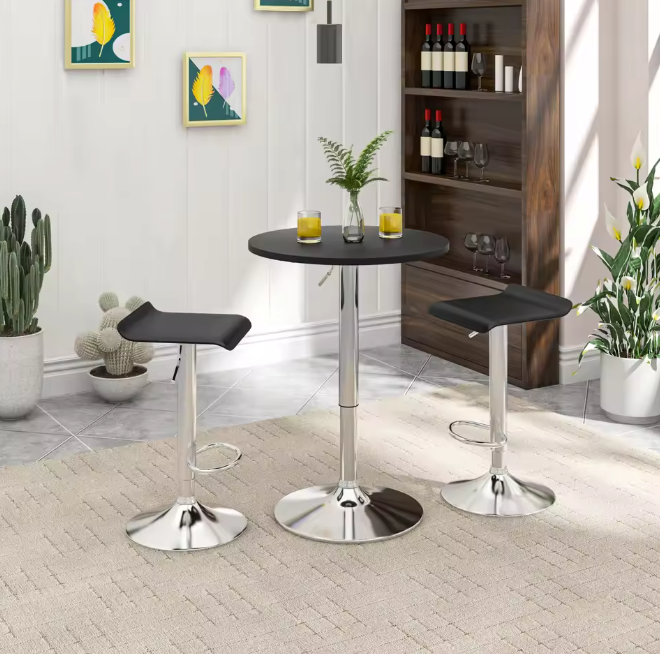 Verstelbare ronde bartafel 60 cm met draaibaar blad