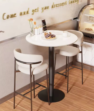 Ronde bartafel 100 cm met gesinterd stenen blad