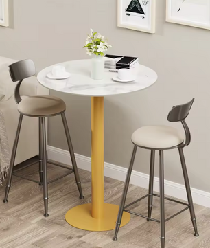Ronde bartafel 100 cm met gesinterd stenen blad