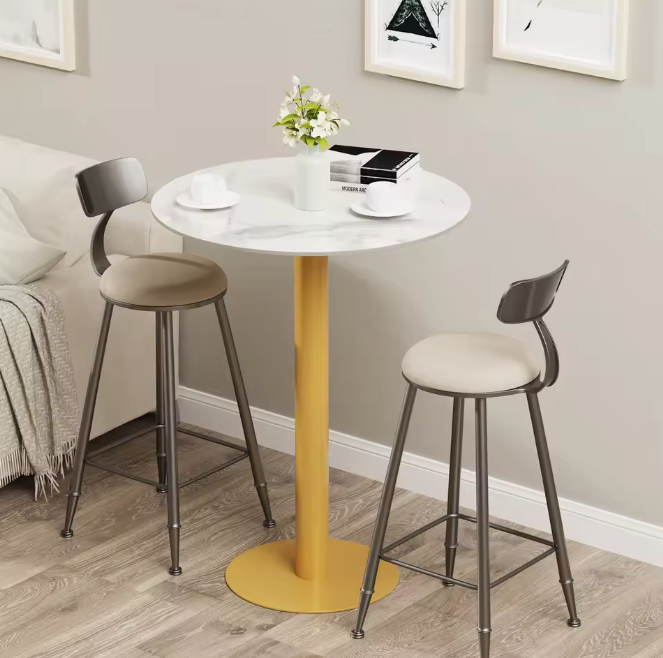 Ronde bartafel 100 cm met gesinterd stenen blad
