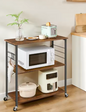 Keukentrolley met 3 Planken – Metaal & Hout, Incl. Haken & Wielen