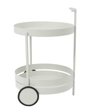 Ronde Serveerwagen met Wielen – IJzeren Trolley, 2 Niveaus