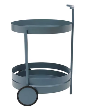 Ronde Serveerwagen met Wielen – IJzeren Trolley, 2 Niveaus