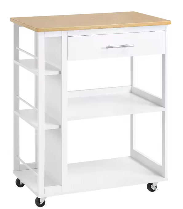 Keukentrolley met Lade, Werkblad & Planken – 73×88×38 cm