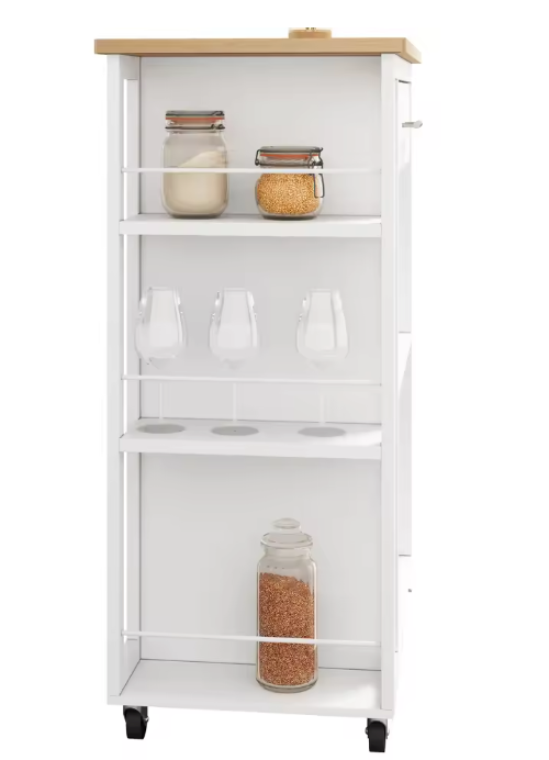 Keukentrolley met Lade, Werkblad & Planken – 73×88×38 cm