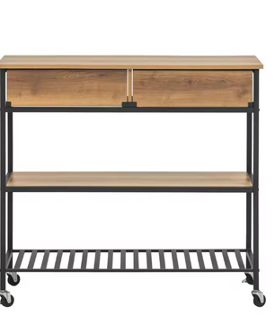 Industriële Serveerwagen met 5 Planken – Metaal & MDF, 110×92×45 cm