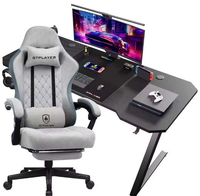 Gamingbureau en Gamestoel Set – Ergonomisch, Verstelbaar en Stijlvol