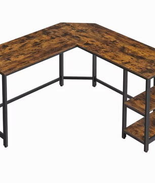 L-vormig Hoekbureau met 2 Planken – Verstelbaar & Industrieel Design