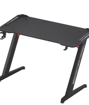 Gamingbureau met RGB-verlichting – 140 cm, Hoofdtelefoonhaak & Bekerhouder