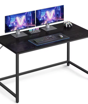 Industriële Computertafel 120 cm – Compact Bureau met Stalen Frame, Zwart