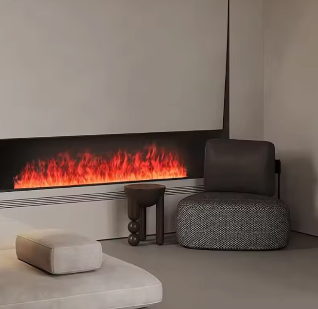 3D Waterdamp Haard met LED-vlam, Geluid en Afstandsbediening