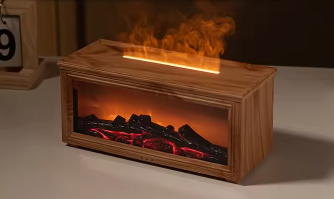 Mini haard luchtbevochtiger met LED, timer en afstandsbediening