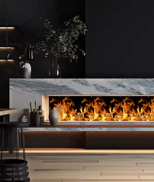 3D stoomhaard met LED-vlam en Tuya smart bediening