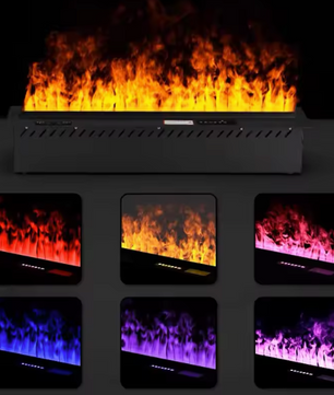 3D stoomhaard met LED-vlam en Tuya smart bediening