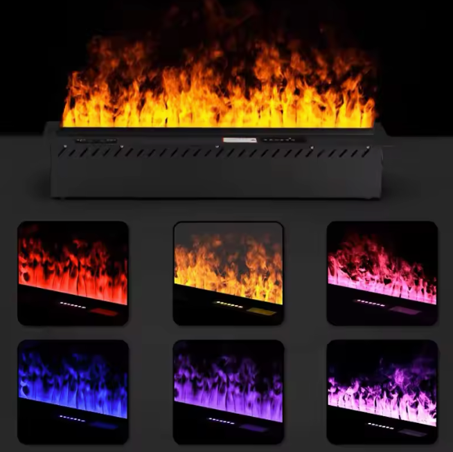 3D stoomhaard met LED-vlam en Tuya smart bediening