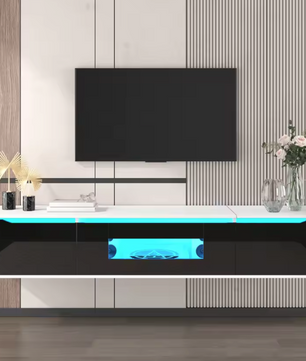 TV-meubel 180 cm hoogglans met LED en wandmontageoptie