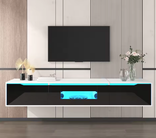 TV-meubel 180 cm hoogglans met LED en wandmontageoptie