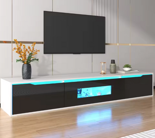 TV-meubel 180 cm hoogglans met LED en wandmontageoptie