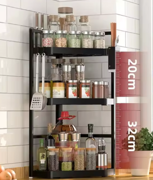 Hoekrek voor Keuken – Kruidenplank zonder Boren, Driehoekig Design