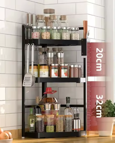 Hoekrek voor Keuken – Kruidenplank zonder Boren, Driehoekig Design