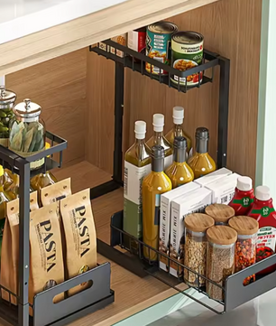 Uittrekbare 2-Lagen Organizer – Verstelbaar Opbergrek voor Keuken & Badkamer