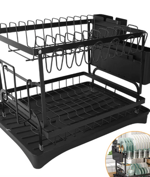 2-laags Afdruiprek voor Borden – Keuken Schotel Organizer