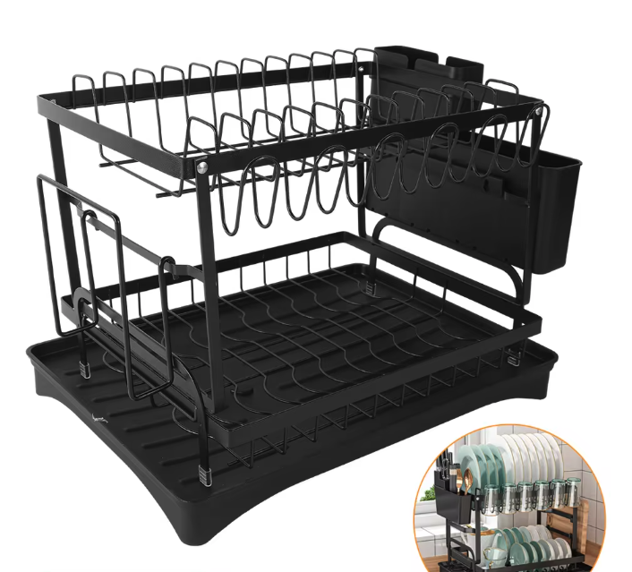 2-laags Afdruiprek voor Borden – Keuken Schotel Organizer