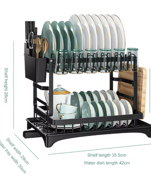 2-laags Afdruiprek voor Borden – Keuken Schotel Organizer