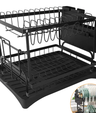 2-laags Afdruiprek voor Borden – Keuken Schotel Organizer