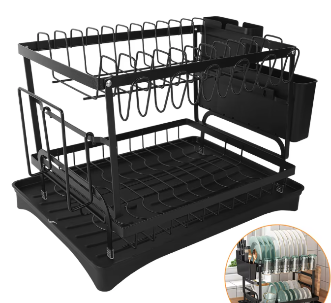 2-laags Afdruiprek voor Borden – Keuken Schotel Organizer