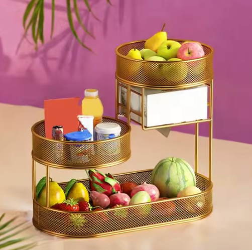 Aanrecht Fruitmand van Metaaldraad – Ruimtebesparend en Decoratief