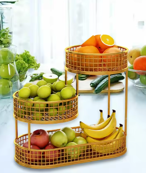 Aanrecht Fruitmand van Metaaldraad – Ruimtebesparend en Decoratief