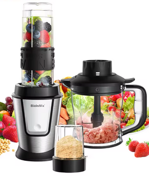 3-in-1 blender 700W met hakmolen en grinder – 3 bekers