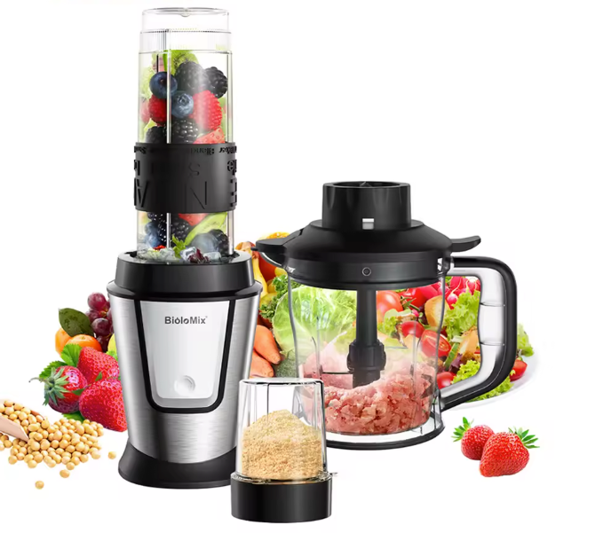 3-in-1 blender 700W met hakmolen en grinder – 3 bekers