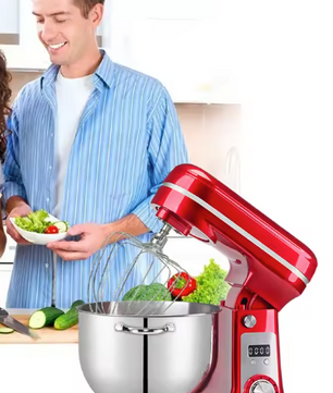 Keukenmixer 1200W met 6L RVS kom en stille motor – 6 snelheden