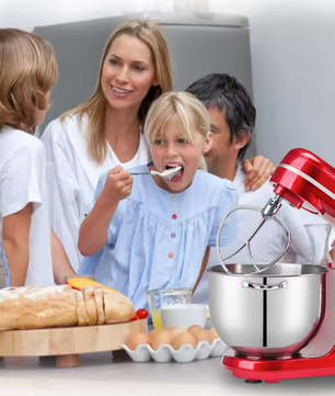 Keukenmixer 1200W met 6L RVS kom en stille motor – 6 snelheden