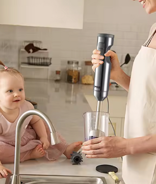 Handstaafmixer 1000W met accessoires – 4-in-1 roestvrij staal